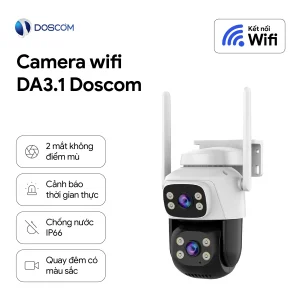 CAMERA WIFI DA3.1 DOSCOM – CAM NGOÀI TRỜI 2 MẮT KÉP SỬ DỤNG WIFI